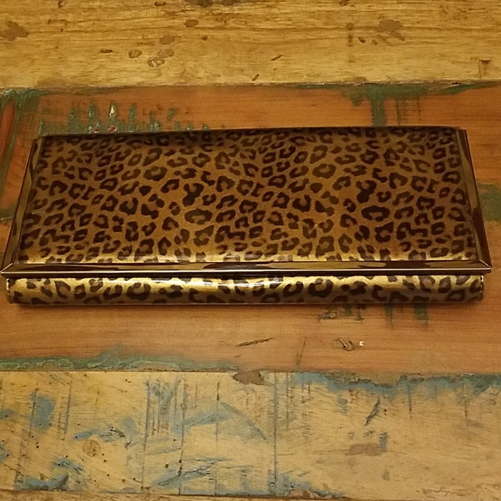 Patent Leopard Clutch Bag